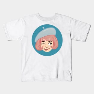 Girl with beret Kids T-Shirt